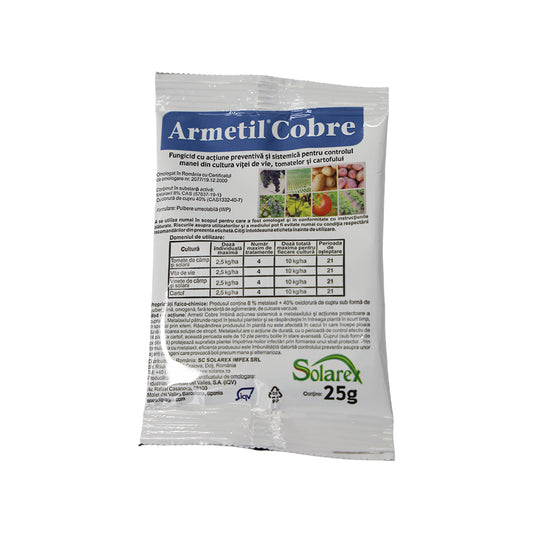 ARMETIL COBRE – fungicid sistemic cu acțiune curativă și protectoare