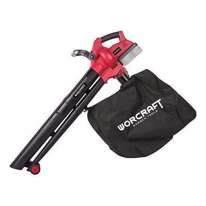 Aspirator/suflanta frunze, cu 2 acumulatori 4 Ah, incarcator 2x20V Li-ion, sac colector, Worcraft