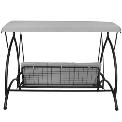 Balansoar gradina, Springos, 3 locuri, gri, 230x136x190 cm, functie pat, max 330 kg, Joko