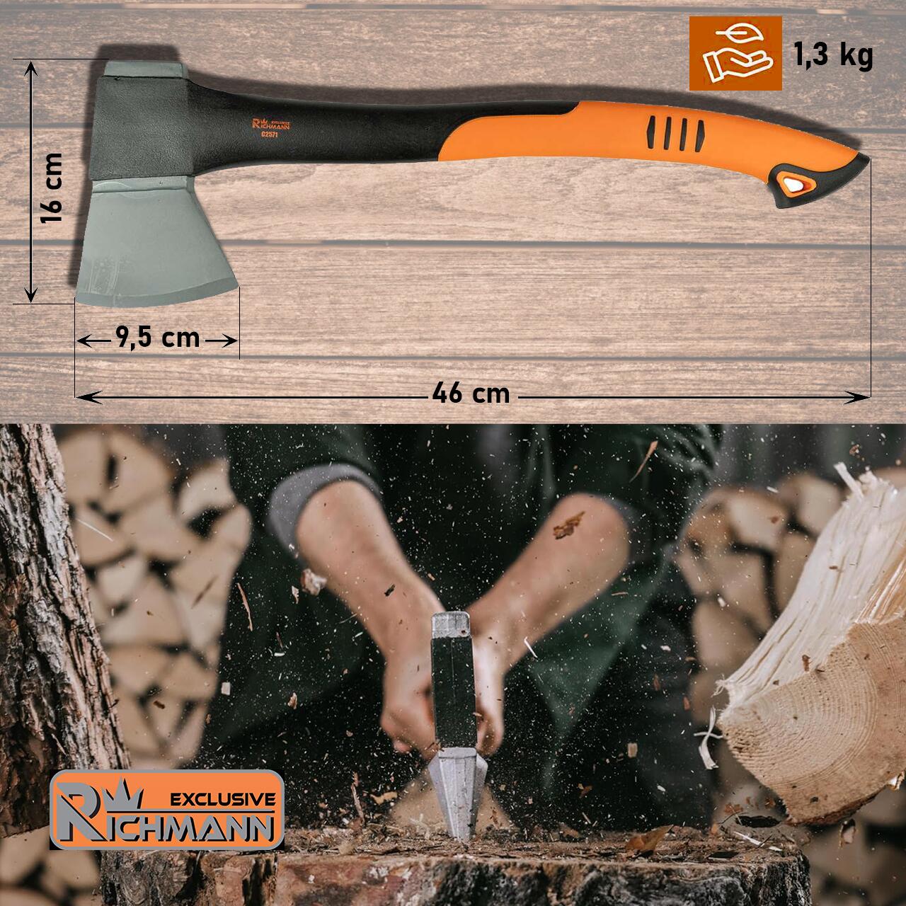 Toporisca, coada fibra, 900 g, profesionala, Richmann Exclusive