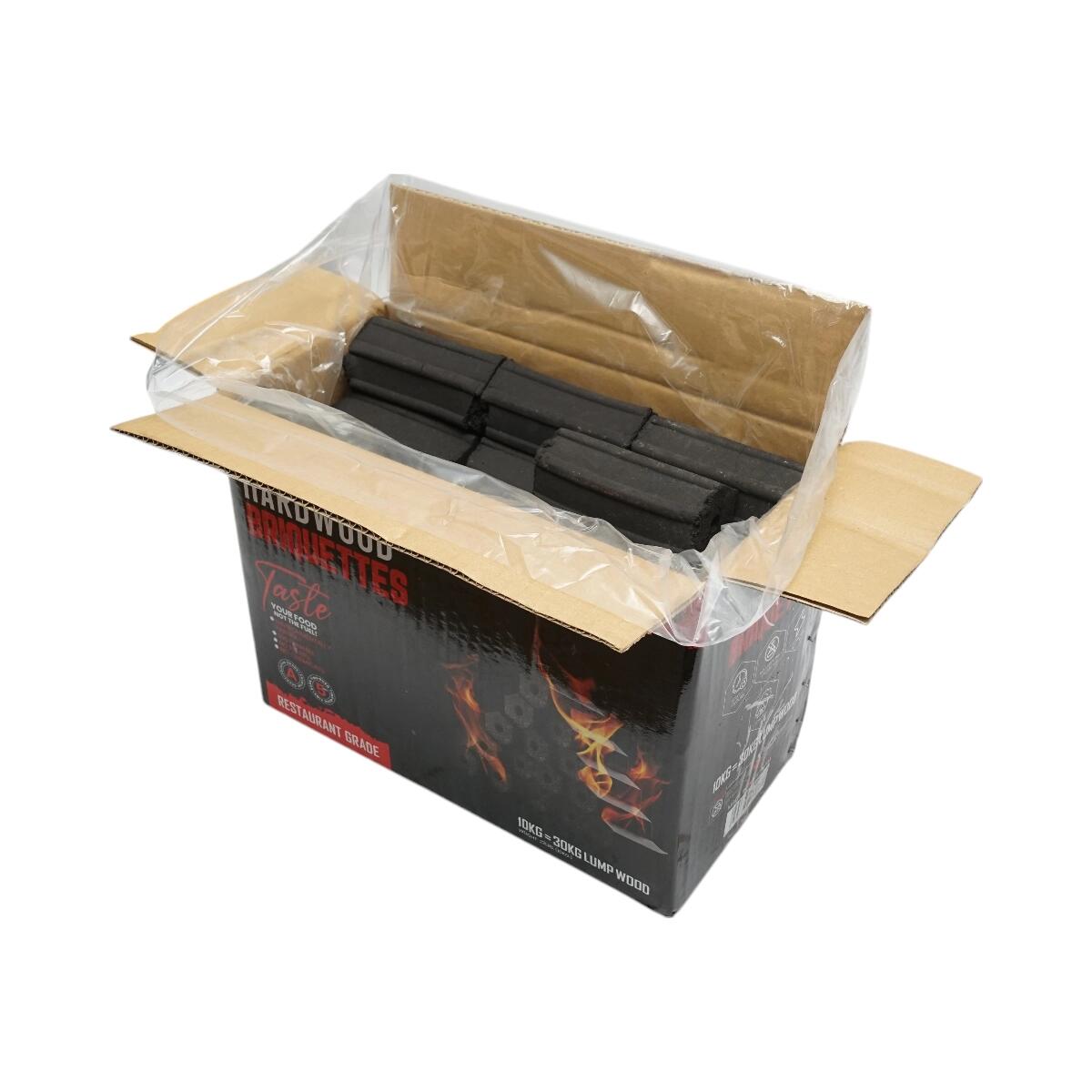 Carbuni pentru gratar, brichetati, hexagonali, din lemn de esenta tare, ardere 5 ore, 10 kg, Thor