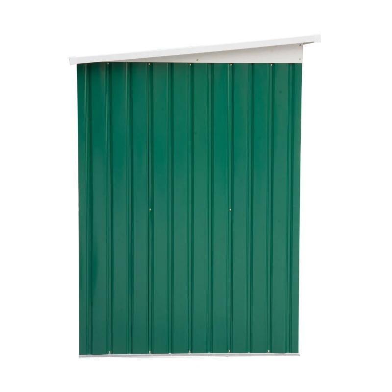 Casuta/magazie/sopron de gradina pentru depozitare unelte, otel, verde, 280x130x172 cm