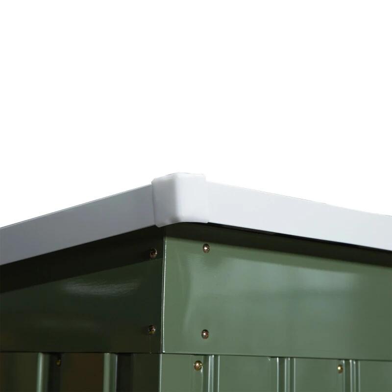 Casuta/magazie/sopron de gradina pentru depozitare unelte, cu structura baza inclusa, otel, verde, 213x130x173 cm