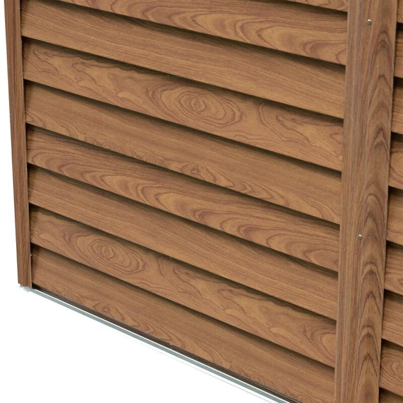 Casuta/magazie/sopron de gradina pentru depozitare unelte, otel si PP, efect lemn maro, 236x152x209 cm