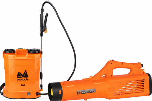 Pachet grădinărit complet Evotools – Pulverizator 16L + Suflantă electrică portabilă