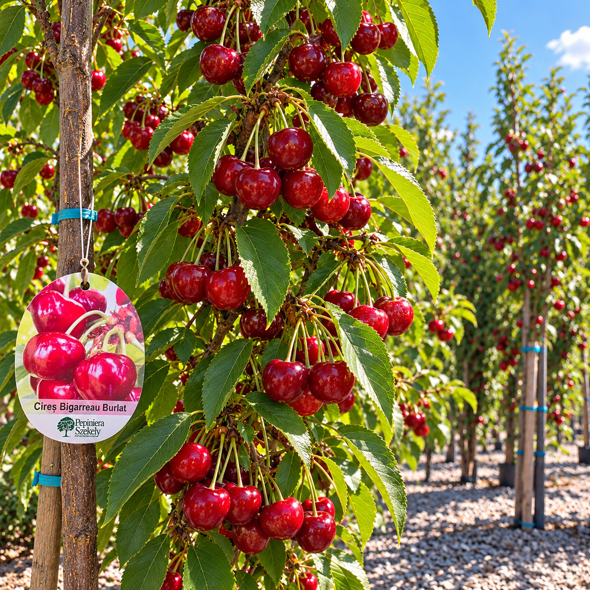 Cireș Bigarreau Burlat – Puiet Altoit pe Prunus Mahaleb, Soi Francez Productiv