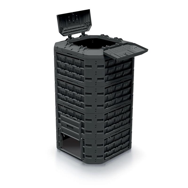 Compostor de gradina, 1250 L, negru, Compogreen, Vario
