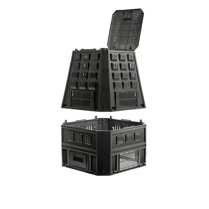 Compostor de gradina, 850 L, negru, Evogreen