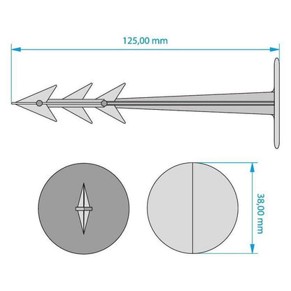 Cui plastic, fixare folii, tip harpon, set 50 buc, 25x100 mm