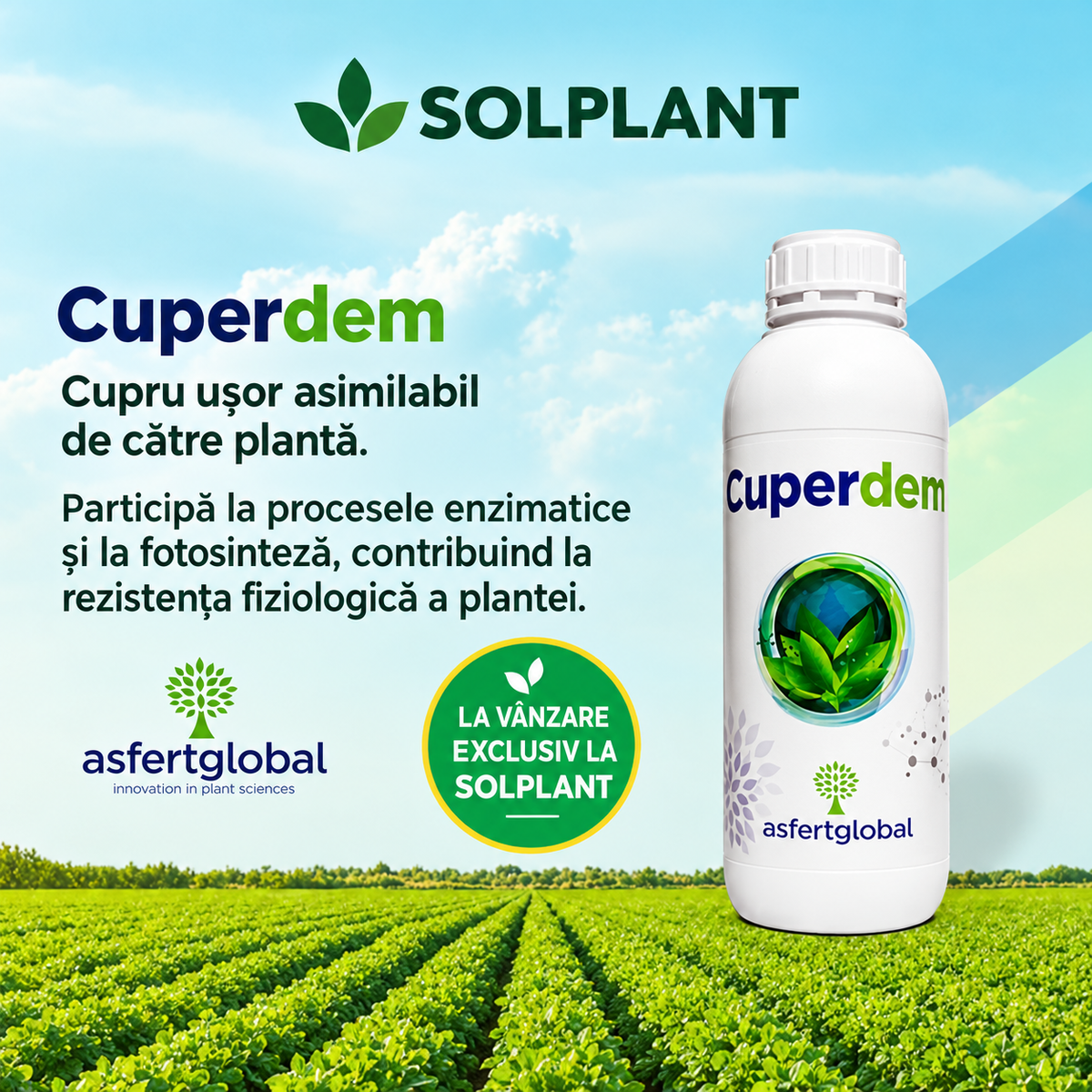 Cuperdem – Îngrășământ Lichid cu Cupru 6% Cu cu Acid Heptagluconic