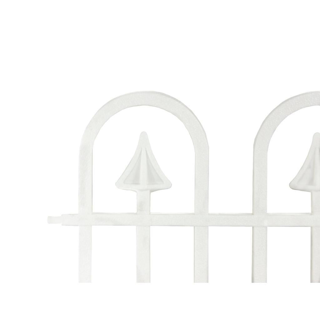 Gard de gradina decorativ, plastic alb, set 4 buc, 60x30.5 cm