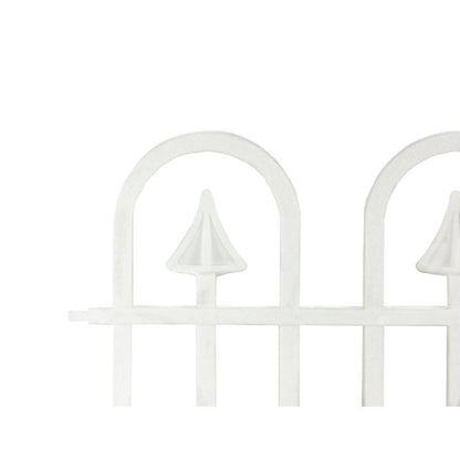 Gard de gradina decorativ, plastic alb, set 4 buc, 60x30.5 cm