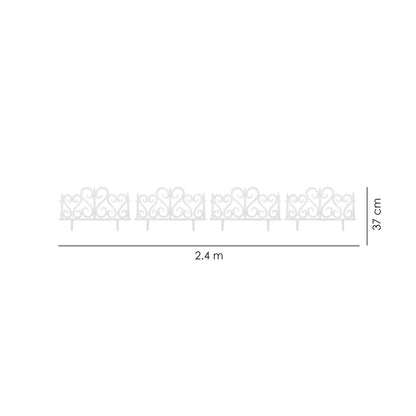 Gard de gradina, plastic negru, set 4 buc, 59.5x37 cm
