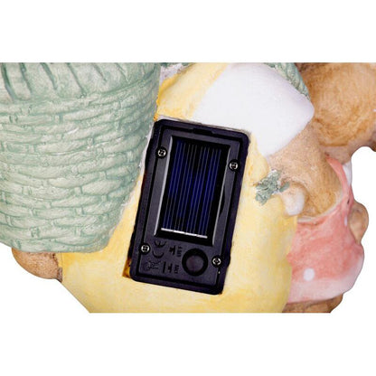 Decoratiune gradina, ceramica, solara, iepuras cu pui si cos cu ou, LED, 17.8x25.5x39 cm, MagicHome