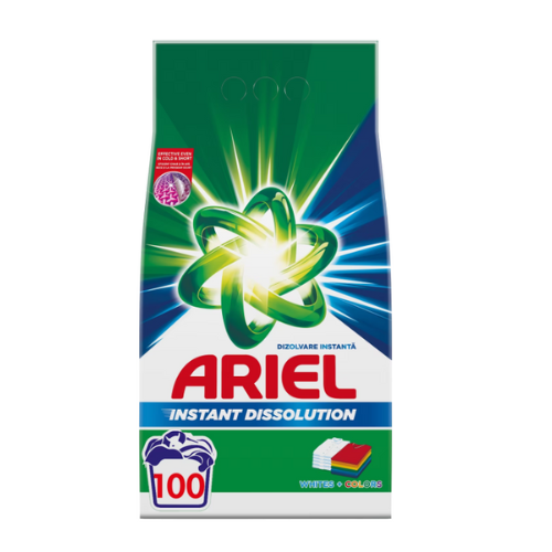 ARIEL DETERGENT RUFE AUTOMAT 7.5KG WHITES COLORS 100SP