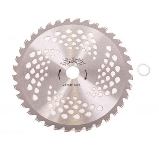 Disc circular vidia pentru motocoasa/trimmer, Micul Fermier, 230x25.4 mm, 40 dinti