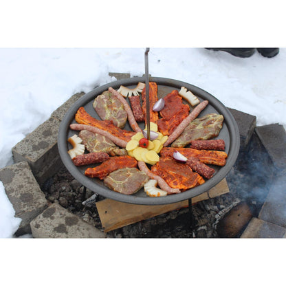 Disc pentru gratar, fonta, tip grill, cu picioare si agatator, 50 cm, Barbeque