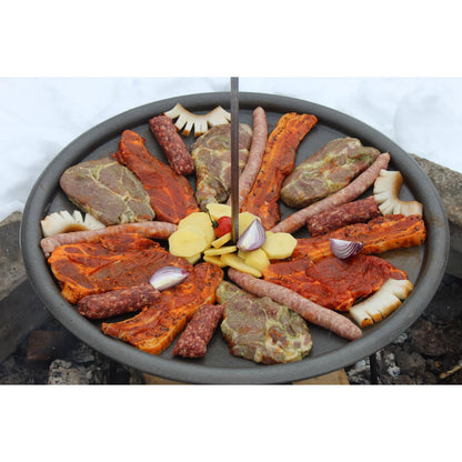 Disc pentru gratar, fonta, tip grill, cu picioare si agatator, 50 cm, Barbeque