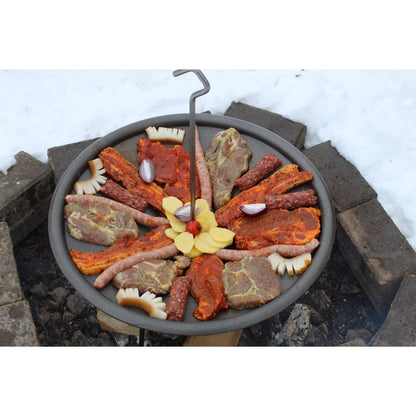 Disc pentru gratar, fonta, tip grill, cu picioare si agatator, 50 cm, Barbeque