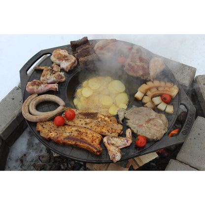 Disc pentru gratar, fonta, tip grill, cu picioare, 52 cm, Mixt Barbeque