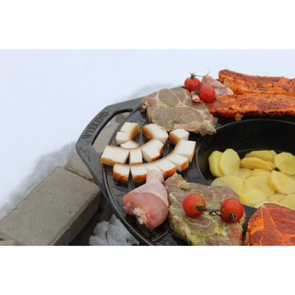 Disc pentru gratar, fonta, tip grill, cu picioare, 52 cm, Mixt Barbeque