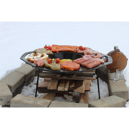 Disc pentru gratar, fonta, tip grill, cu picioare, 52 cm, Mixt Barbeque