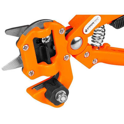 Foarfeca pentru altoit pomi fructiferi, vita de vie, cu ghilotina, husa, metoda Omega, 21.6 cm, Strend Pro
