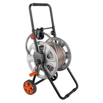 Furtun de gradina, NEO, cu pistol de stropit, carucior cu tambur, accesorii, 6 straturi, 1/2", 50 m