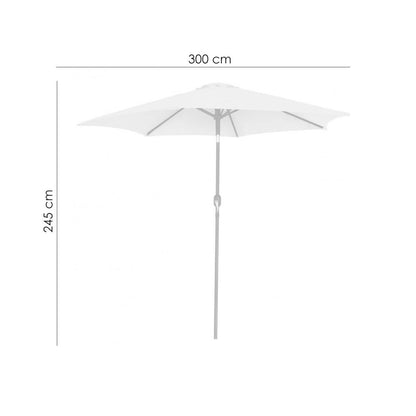 Umbrela gradina/terasa, cu inclinatie, crem, 300 cm