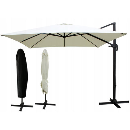 Umbrela gradina/terasa, patrata, cu articulatie, crem, 300x300 cm, Roma