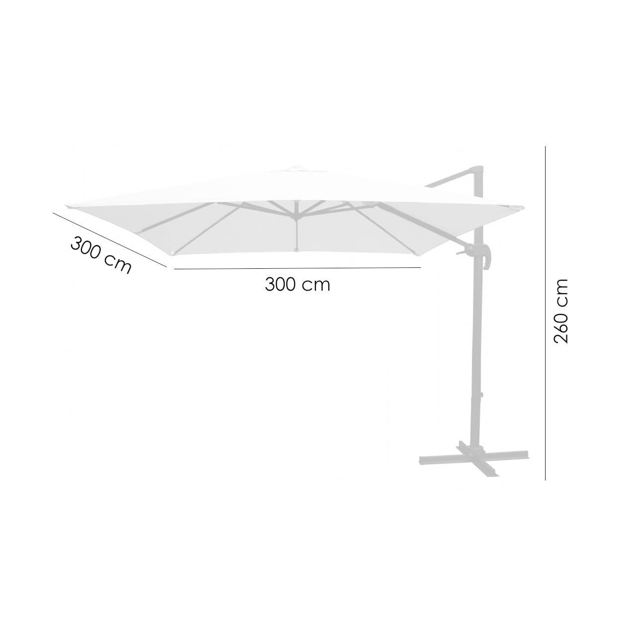 Umbrela gradina/terasa, patrata, cu articulatie, crem, 300x300 cm, Roma