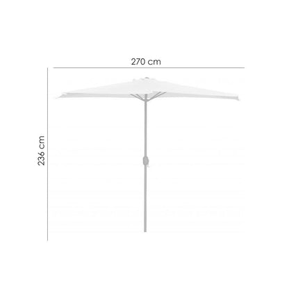 Umbrela balcon/terasa, semirotunda, verde, 270 cm