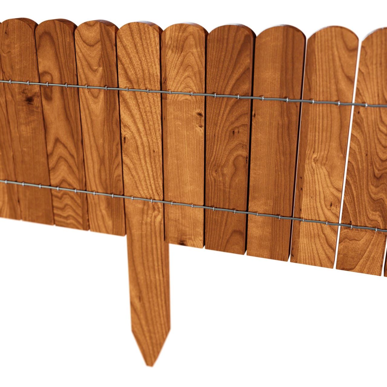 Gard de gradina decorativ din lemn, maro, 200x30 cm