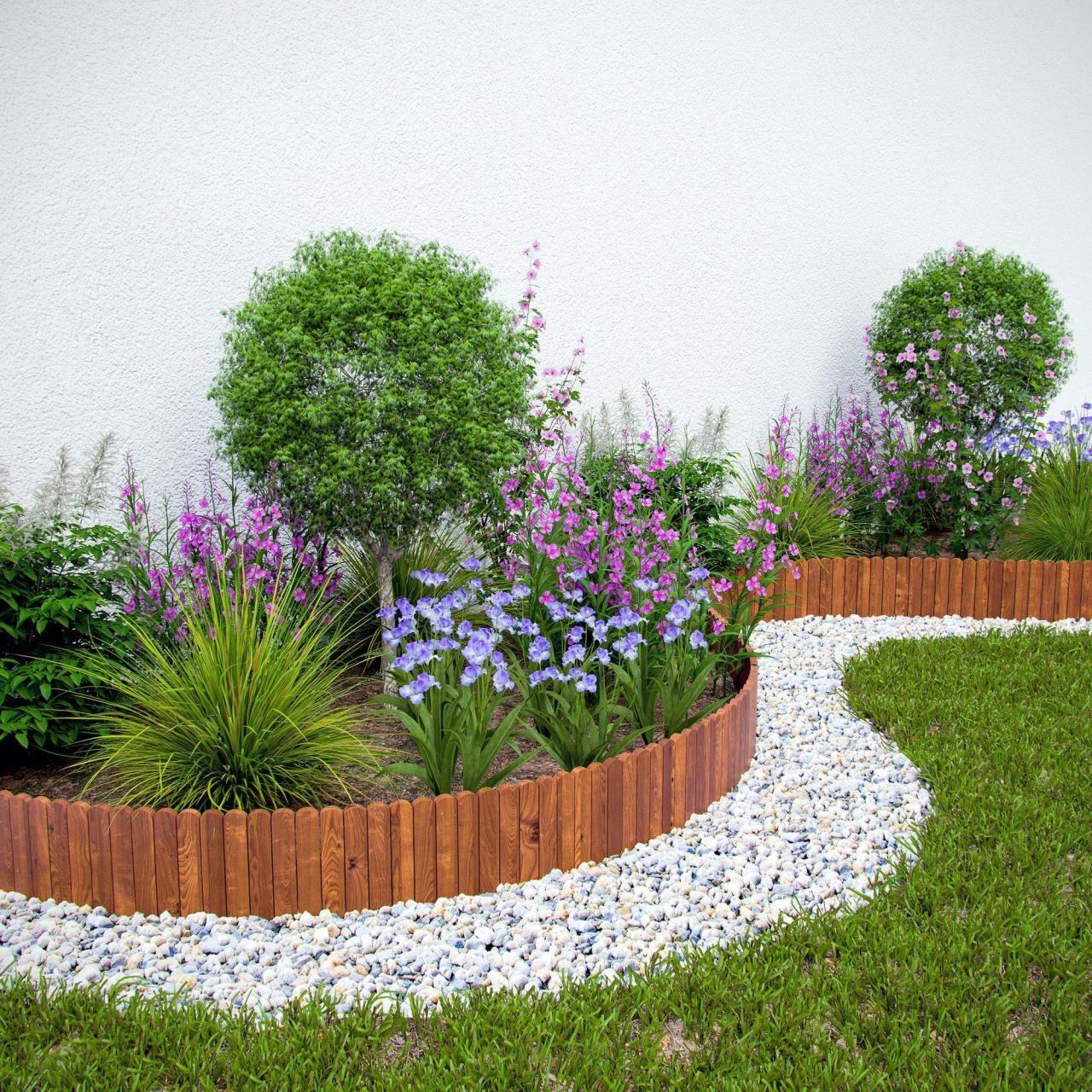 Gard de gradina decorativ din lemn, maro, 200x20 cm