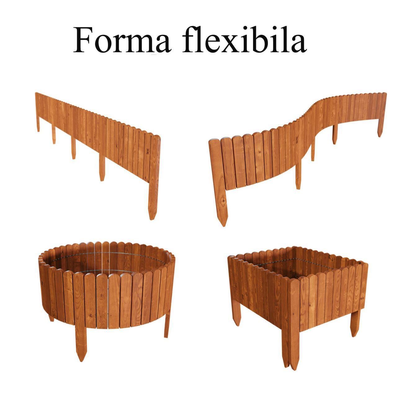 Gard de gradina decorativ din lemn, maro, 200x30 cm