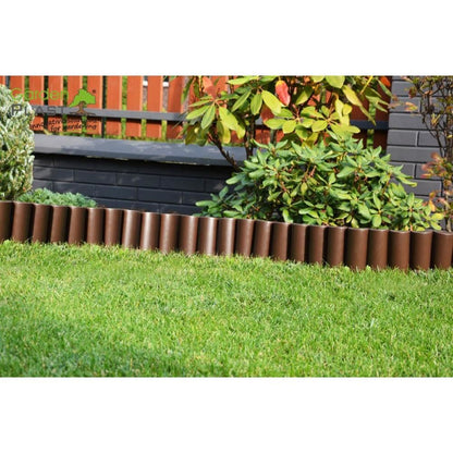 Palisada/bordura pentru gradina, maro teracota 27x24 cm, 2.16 m, set 8 buc