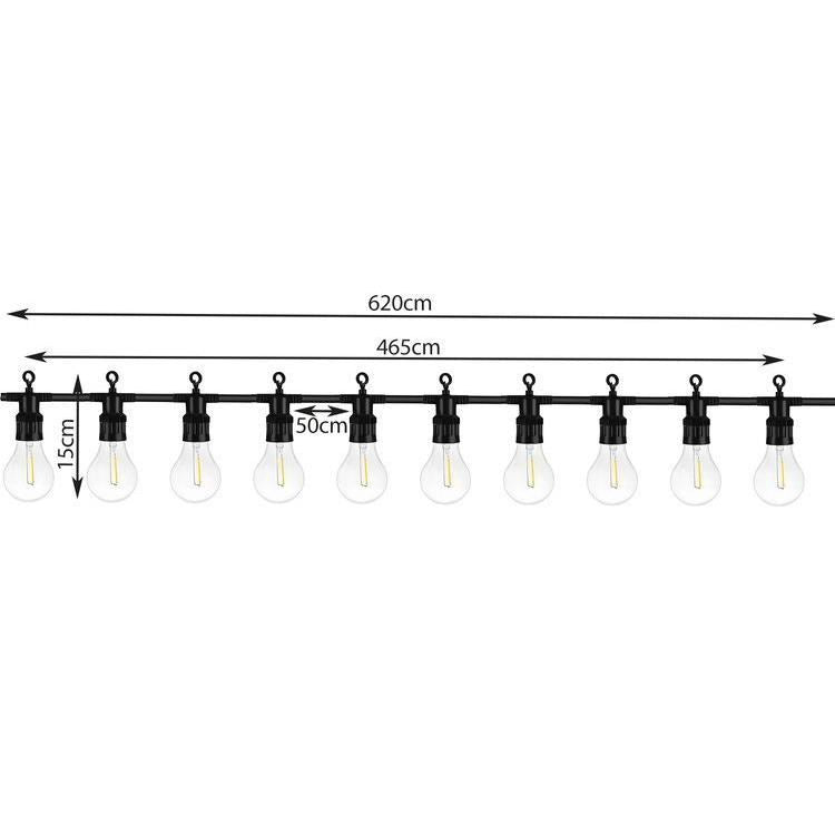 Ghirlanda tip sirag de becuri, LED, 220-240V, IP44, 6 cm, 4.65 m