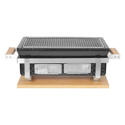 Gratar cu carbuni, grill dreptunghiular, ceramic, Hibachi, 17x34x17.5 cm, Perfect Home