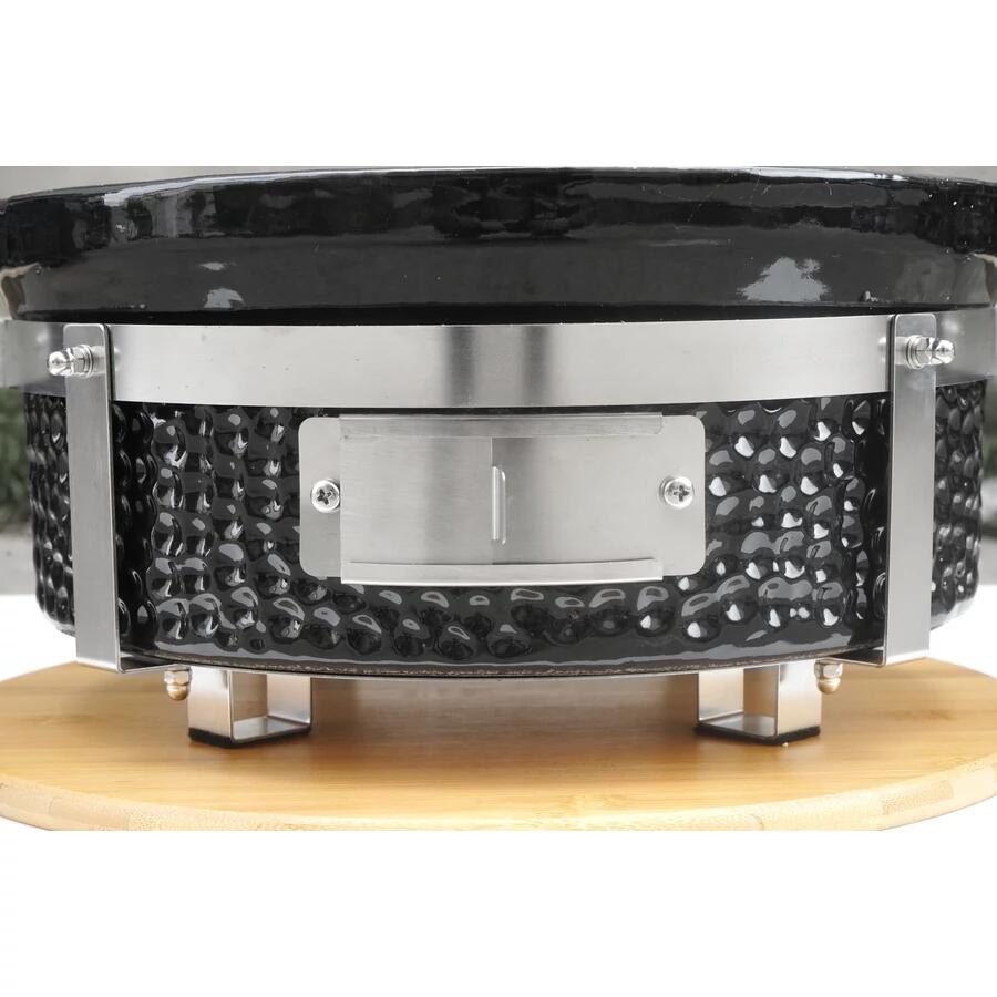 Gratar cu carbuni, grill rotund, ceramic, Hibachi, 31x19.5 cm, Perfect Home