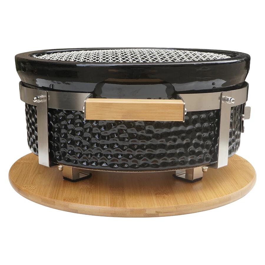 Gratar cu carbuni, grill rotund, ceramic, Hibachi, 31x19.5 cm, Perfect Home