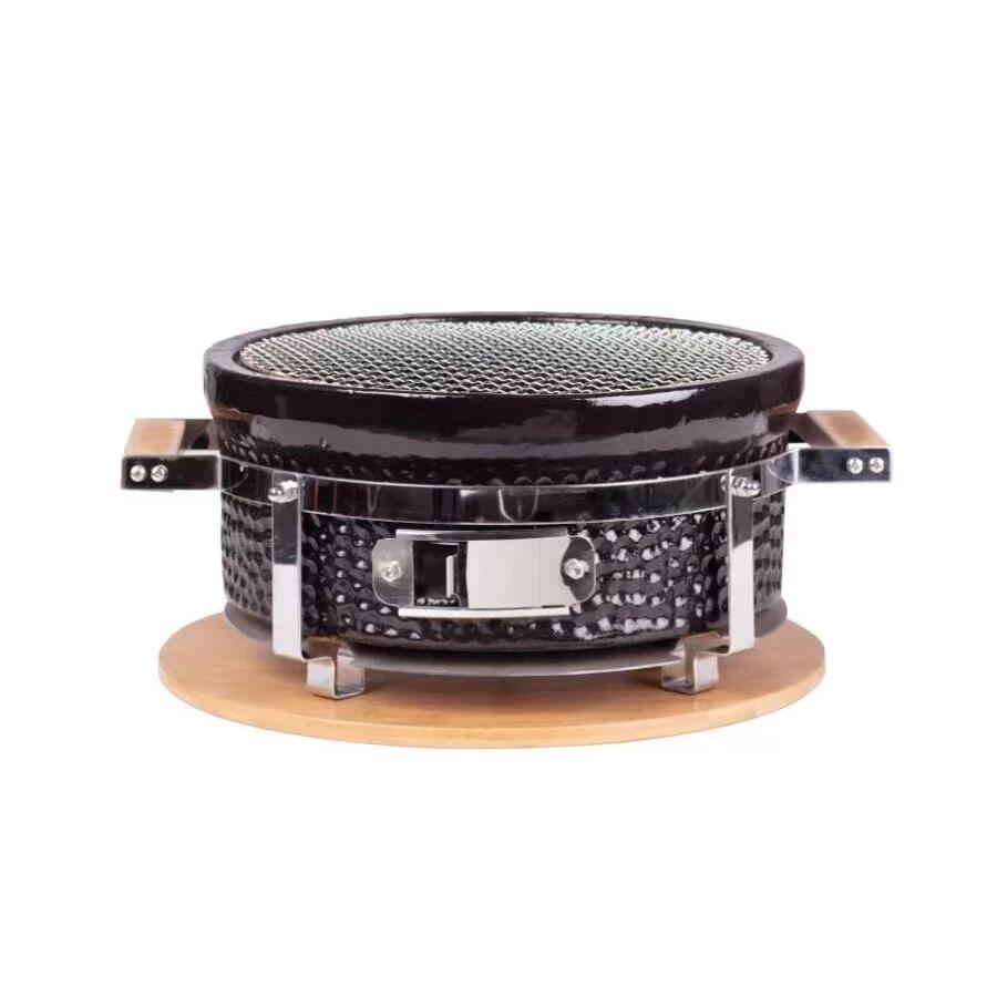 Gratar cu carbuni, grill rotund, ceramic, Hibachi, 31x19.5 cm, Perfect Home