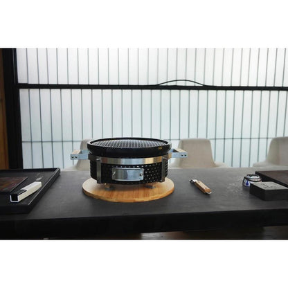 Gratar cu carbuni, grill rotund, ceramic, Hibachi, 31x19.5 cm, Perfect Home