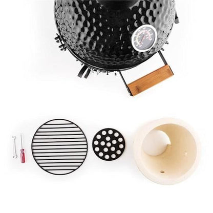Gratar gradina, grill rotund, ceramic, cu capac, 35x40.5x55 cm, Kamado Egg 13