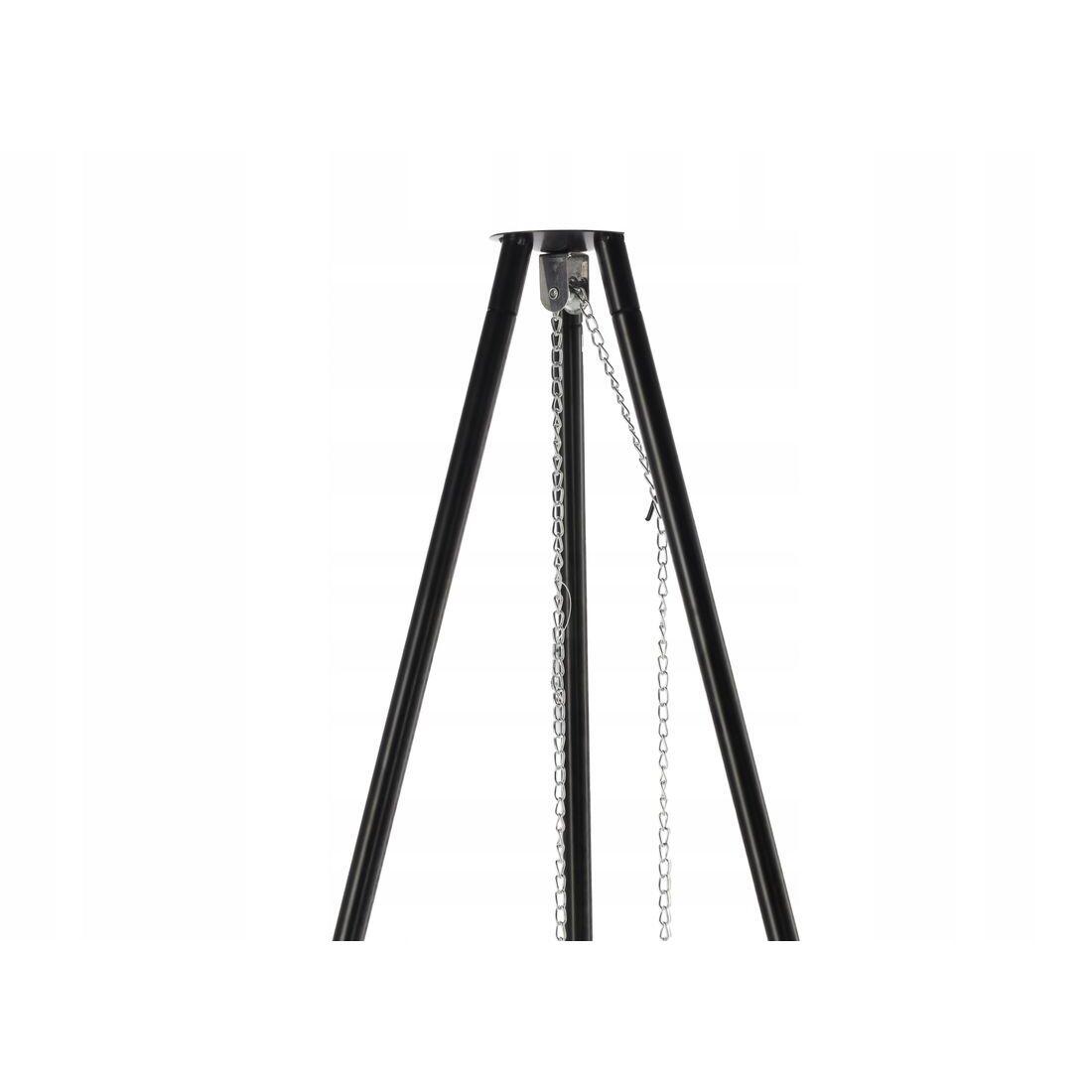 Gratar de gradina cu carbuni, grill rotund, trepied ajustabil, 64.5x64.5x150 cm, Chomik