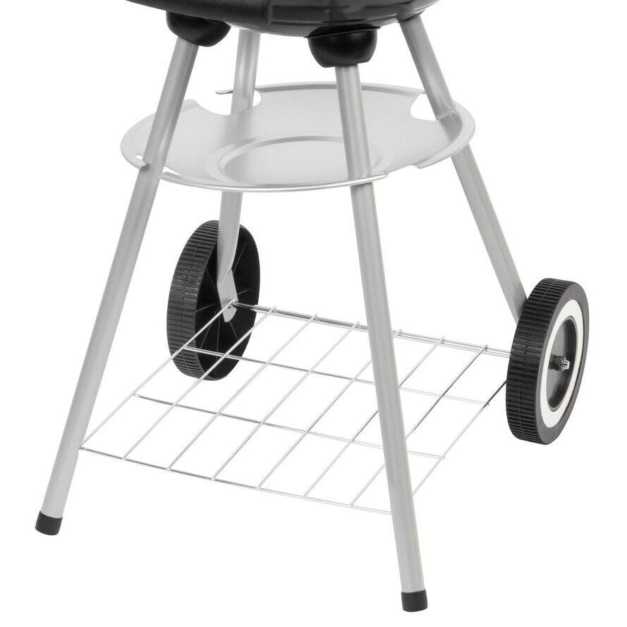 Gratar gradina cu carbuni, grill rotund, cu roti, capac, rafturi, 34.5 cm, 36x46.5x71 cm, Pluto