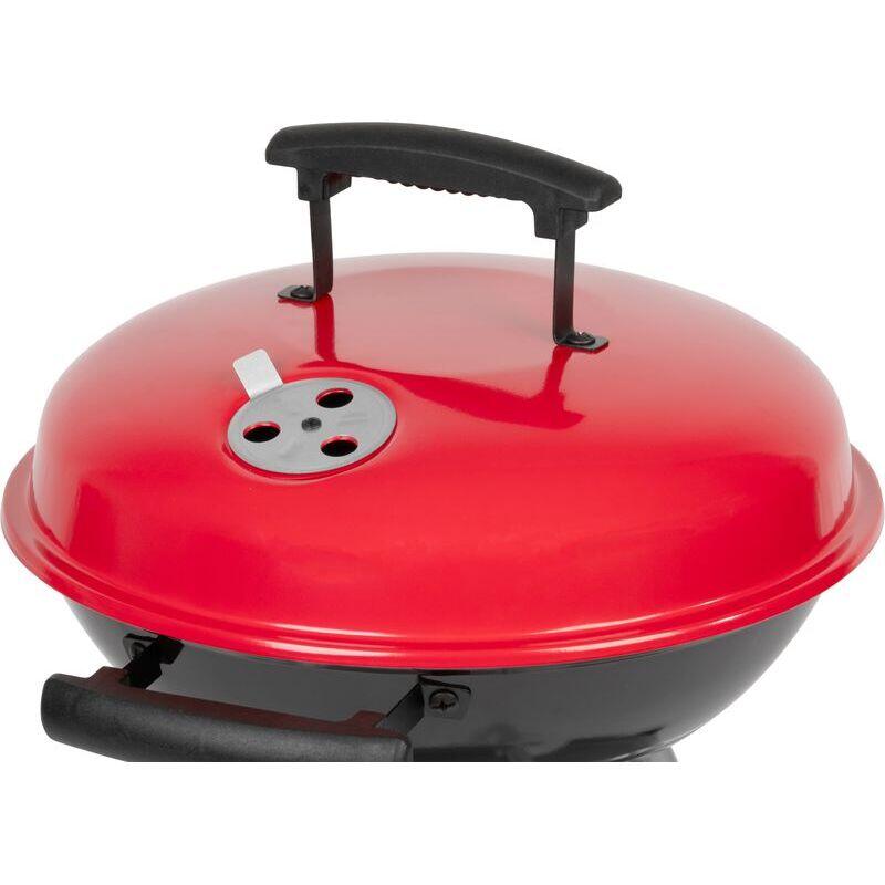 Gratar gradina cu carbuni, grill rotund, cu roti, capac, rafturi, 34.5 cm, 36x46.5x71 cm, Pluto