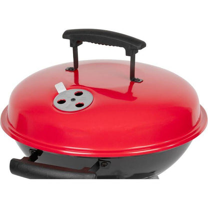 Gratar gradina cu carbuni, grill rotund, cu roti, capac, rafturi, 34.5 cm, 36x46.5x71 cm, Pluto