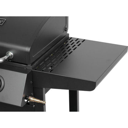 Gratar gradina, grill dreptunghiular, cu gaz, 2 arzatoare, cu roti, capac, rafturi, 96x50x100 cm, BBQ Andora