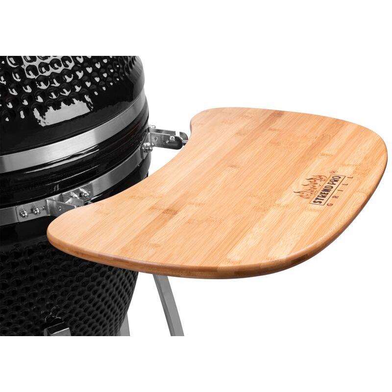 Gratar gradina, grill rotund, ceramic, cu roti, capac, rafturi, 130x73x122 cm, Kamado Egg 21