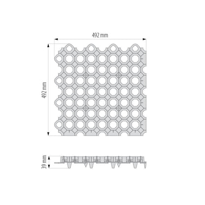 Grilaj plastic pentru parcari auto, negru, 49.2x49.2x3.9 cm